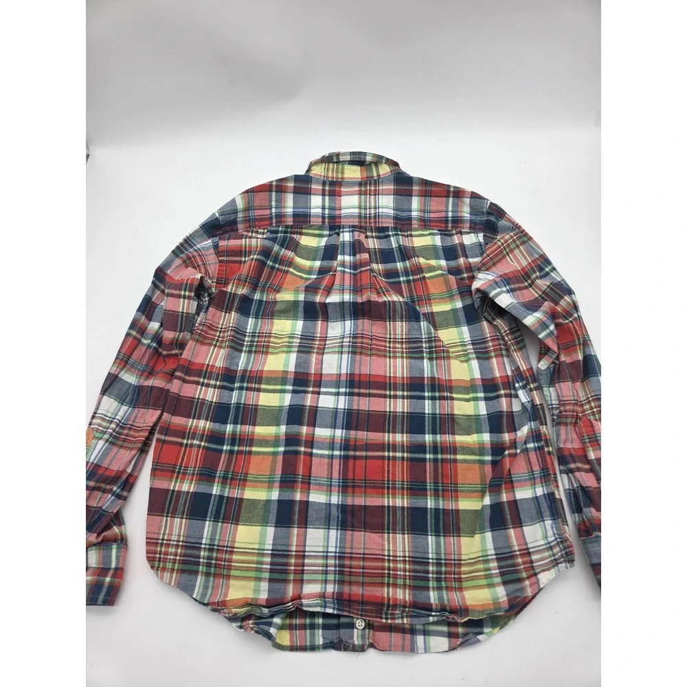 Ralph Lauren Boys M (12-14) Button Shirt Collared Casual Plaid Long Sleeve Y2K
